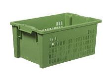 Stack-nestable perforated bin 50 l. 600x400x270 mm green