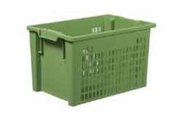 Stack-nestable perforated bin 66 l. 600x400x350 mm green