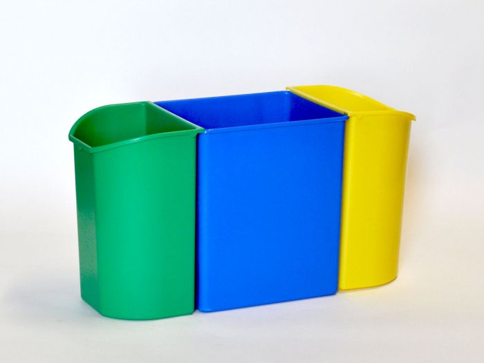 Plastic square waste bin 13,5 L, blue