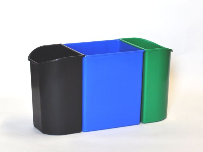 Plastic square waste bin 13,5 L, blue