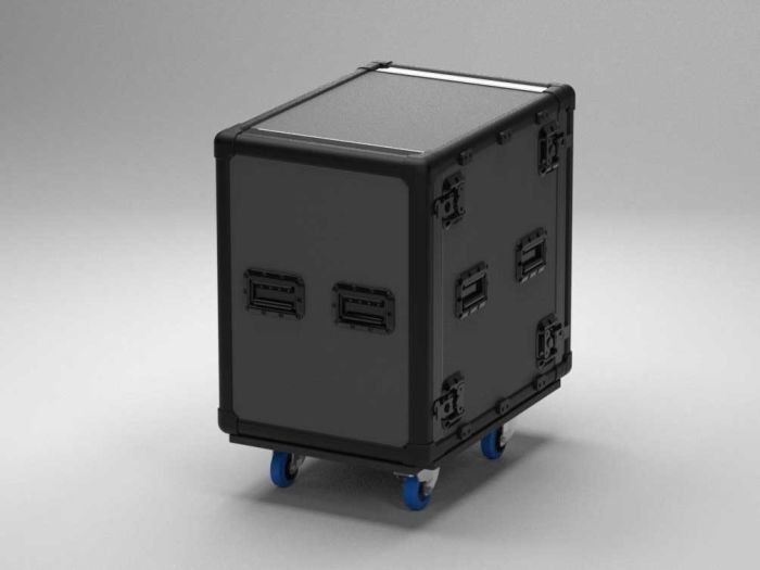 Exo Rack Case 19" DoubleDoor Vulcan Rack 14U,  574x804x750 mm on wheels