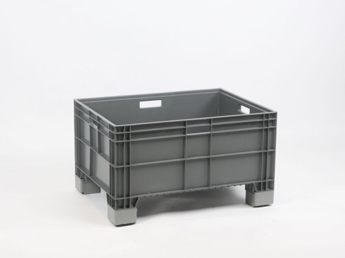 Euronorm large volume bin 800x600x470 mm 140 l. on 4 elevated feet, dark grey