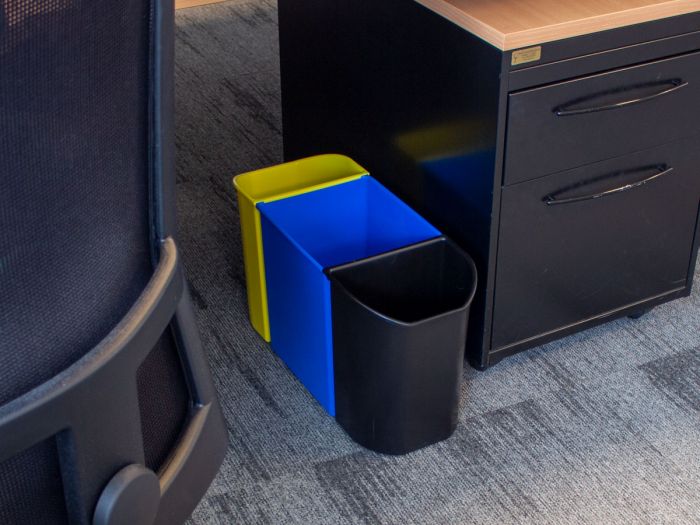 Plastic square waste bin 13,5 L, blue