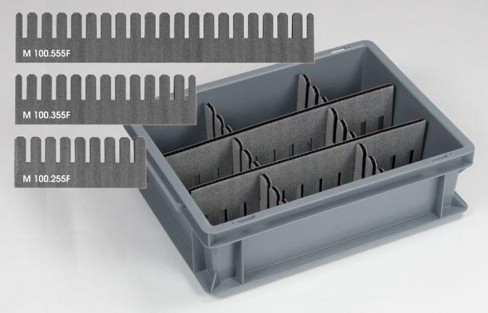 Vakverdeling 355x100x7 mm bekleed met foam