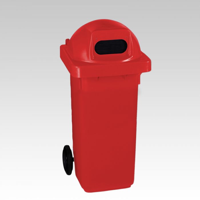 120 liter container rood met rubberen flap