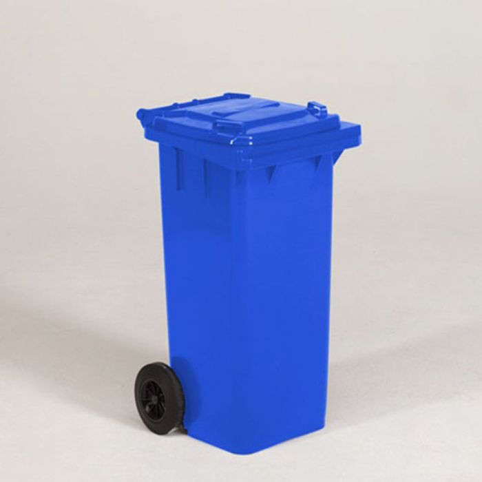 Wheelie bin 120L, with paper slit, blue 