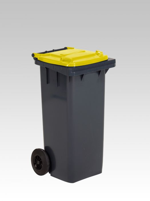 Wheelie bin 120L, 480x550x940 mm, anthracite/yellow