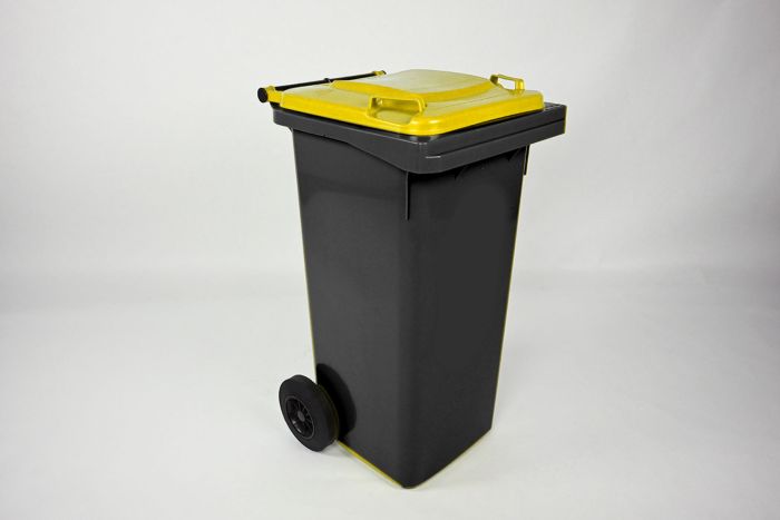 Wheelie bin 120L, 480x550x940 mm, anthracite/yellow