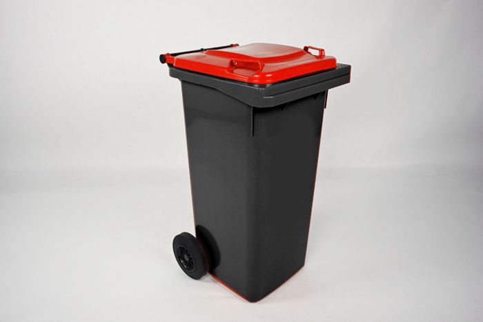 Wheelie bin 120L, 480x550x940 mm, anthracite/red