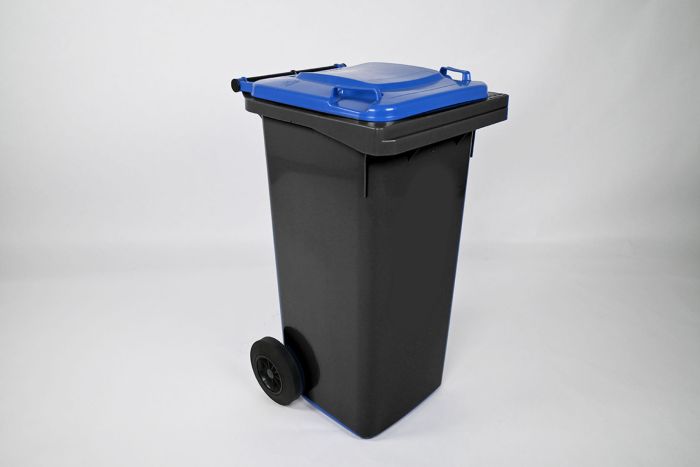 Wheelie bin 120L, 480x550x940 mm, anthracite/blue