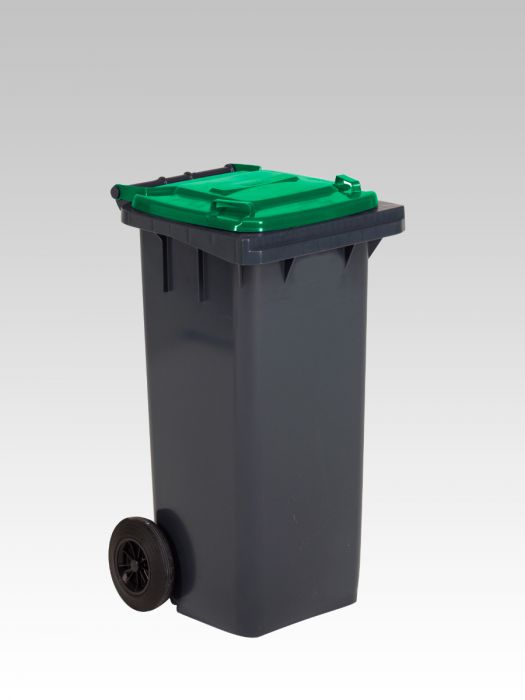 Wheelie bin 120L, 480x550x940 mm, anthracite/green