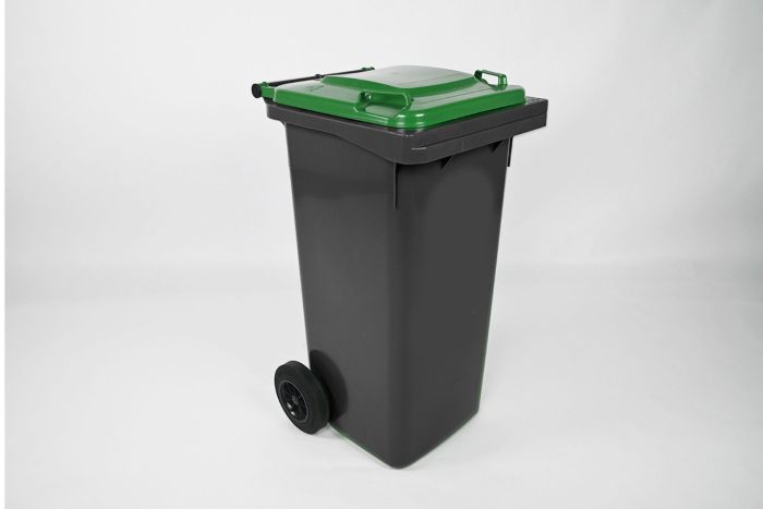 Wheelie bin 120L, 480x550x940 mm, anthracite/green