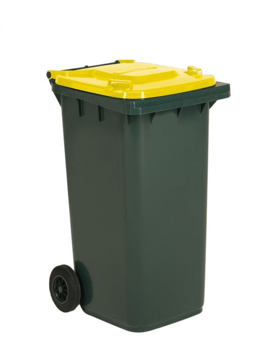 Wheelie bin 240L, 580x740x1070 mm, anthracite/yellow