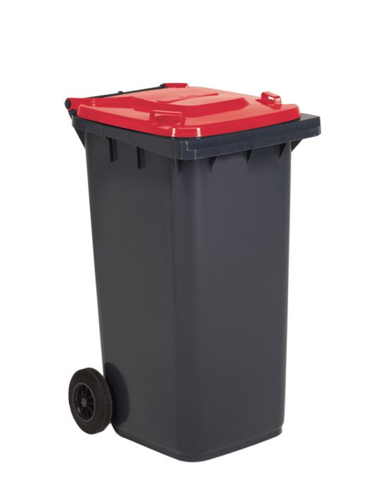 Wheelie bin 240L, 580x740x1070 mm, anthracite/red