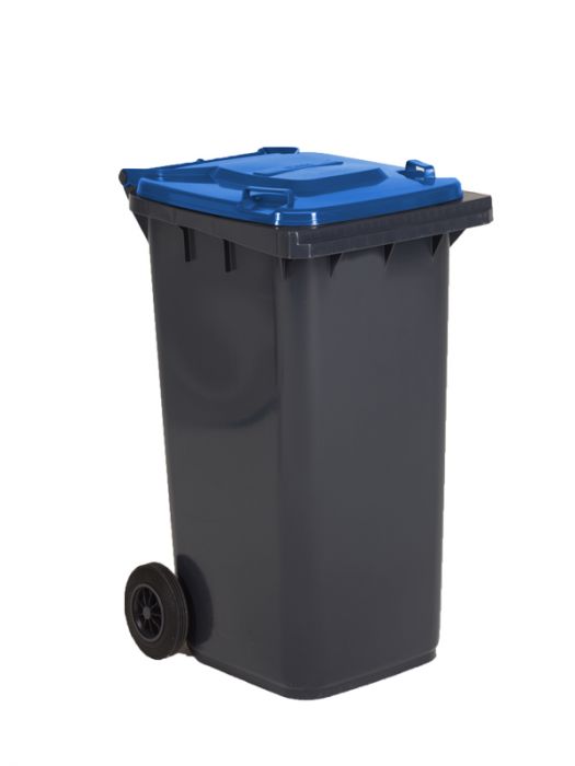 Wheelie bin 240L, 580x740x1070 mm, anthracite/blue