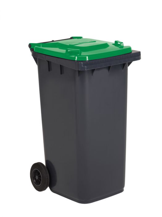 Wheelie bin 240L, 580x740x1070 mm, anthracite/green