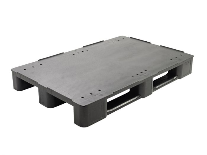 E-line Mepal medium duty pallet with 3 skids, 1200x800x145 mm, closed deck PP recycle