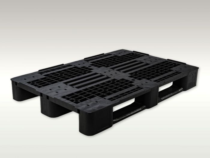 ESD Plastic pallet 1200x800x145 mm on 3 skids, open deck