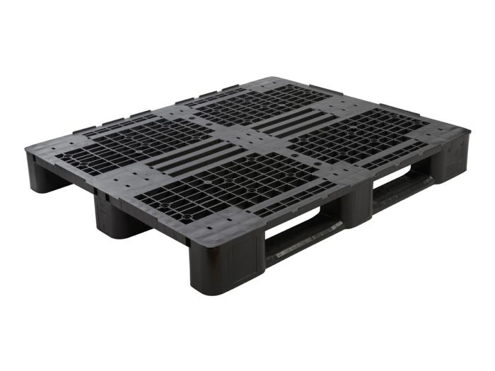 E-line Mepal medium duty pallet with 3 skids, 1200x1000x145 mm, open deck