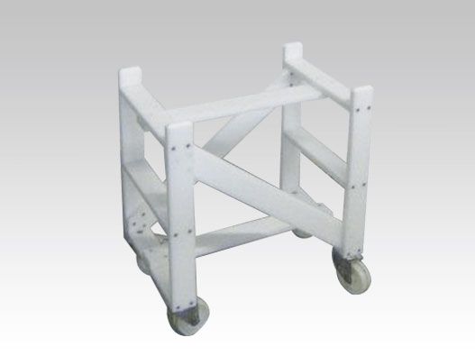 Plastic frame on 4 inox wheels with brakes for mixing tank 100 l. 600x380x680 mm