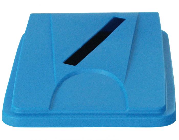 Deksel met papiersleuf, 453x328x70 mm, blauw