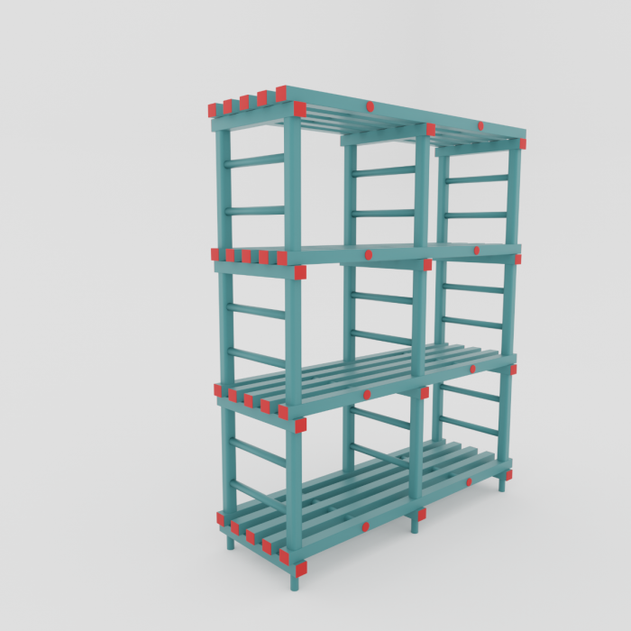 Plastic Shelving 150x50x182 cm with 4 shelves