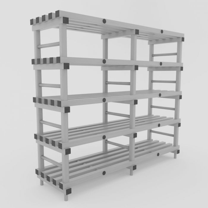 Plastic Shelving 150x40x177 cm with 5 shelves, grey