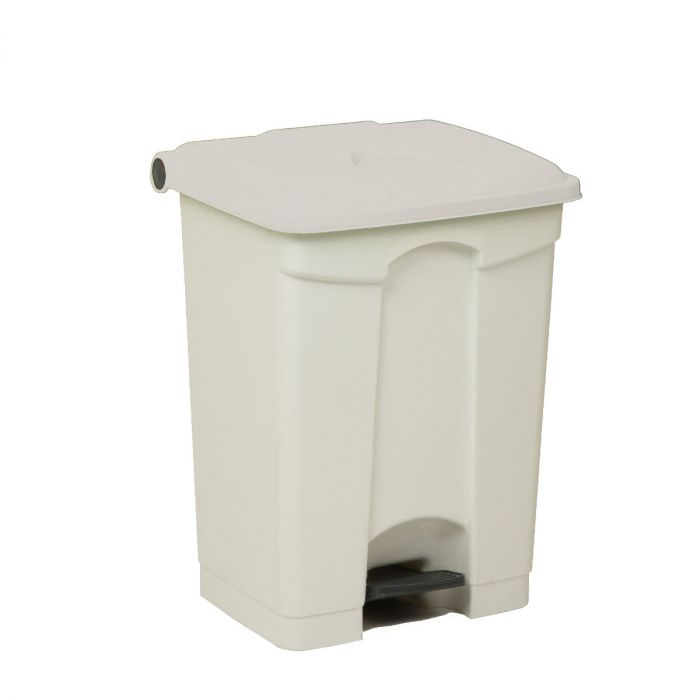 Wastebin with pedal 500x410x670 mm, 70 L, white