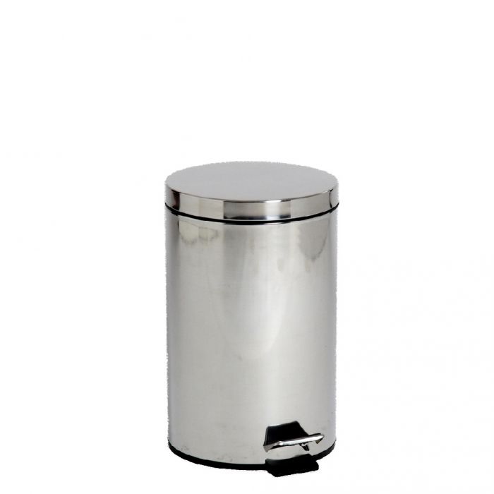 Stainless steel pedal waste bin 12 l. ø284x400 mm, white