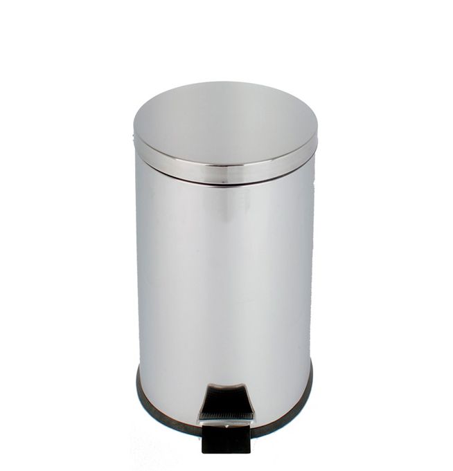 Stainless steel pedal waste bin 20 l. ø292x445 mm, silver