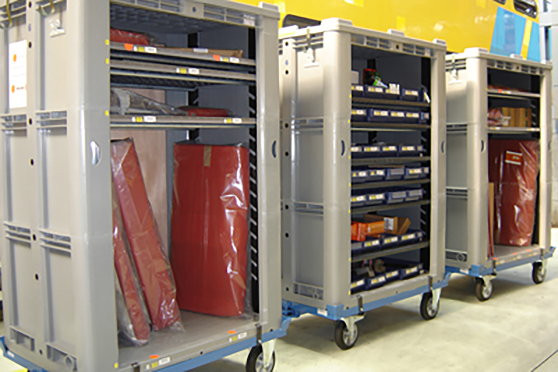 Custom made pallet box cabinets on wheels